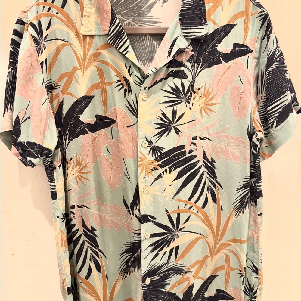 Bershka Black and Pink Casual Button Down Shirt